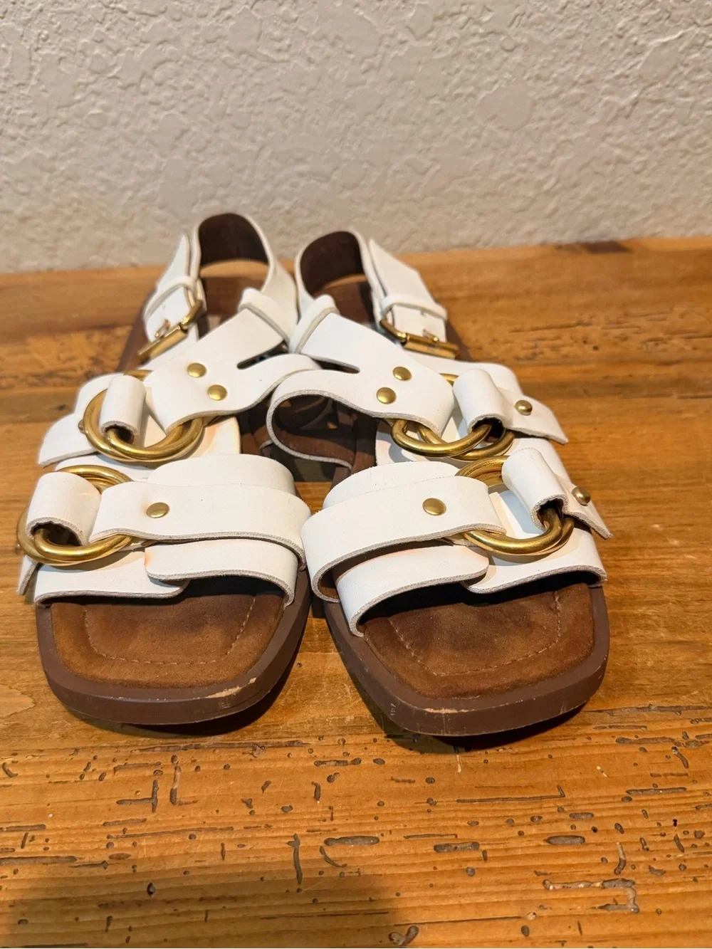 Stella McCartney Slingback Faux Leather Buckle Sandals